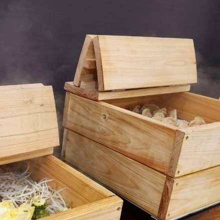 편백 갈비와 김치 교자만두